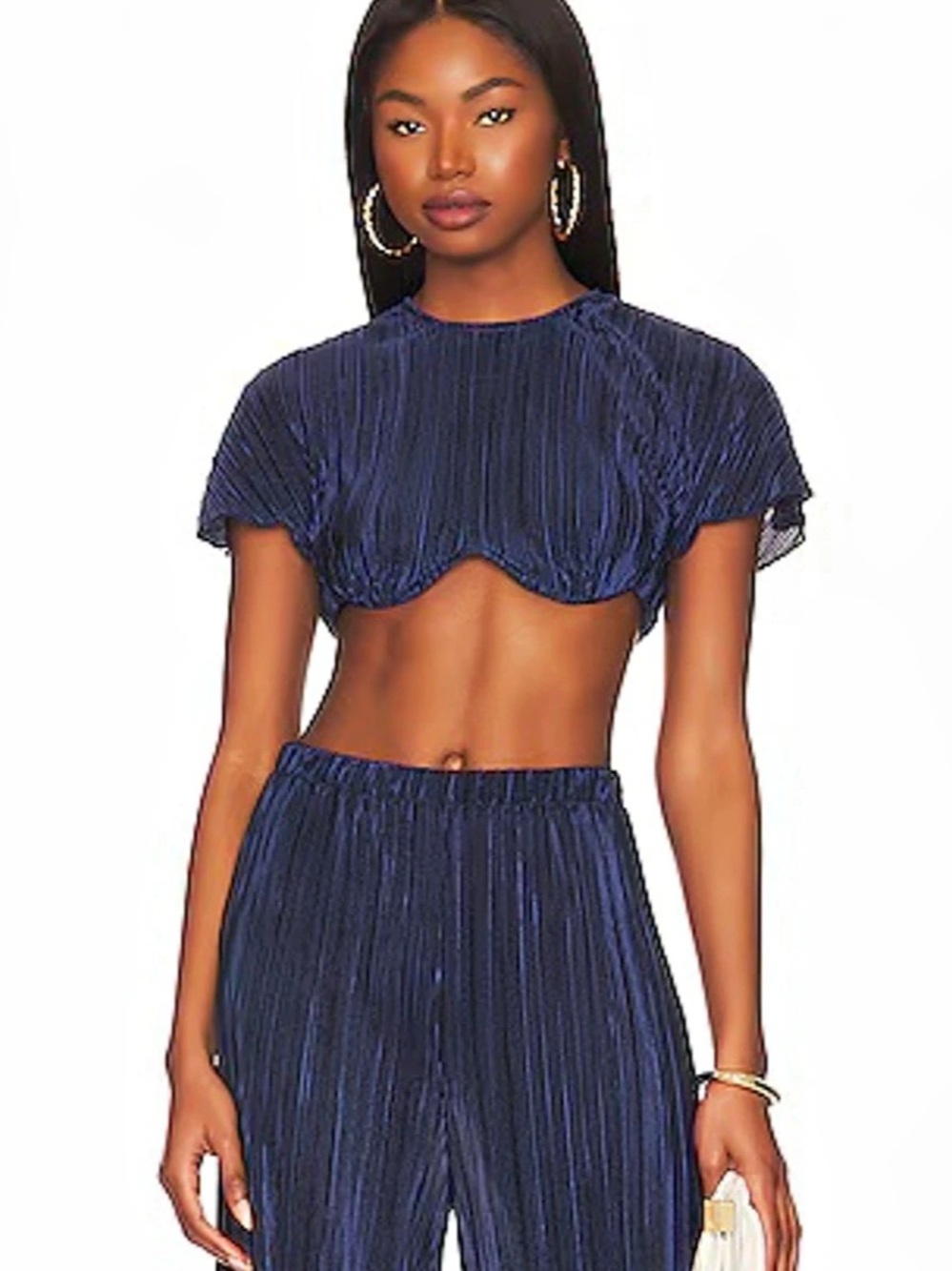 NWT Onia Plisse Underwire Top~Deep Navy